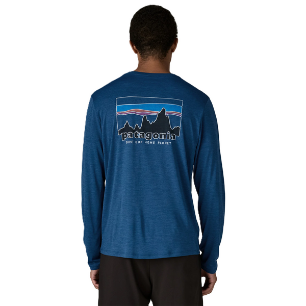 Patagonia Men's LS Cap Cool Daily Shirt / '73 Skyline - Clement Blue X-Dye