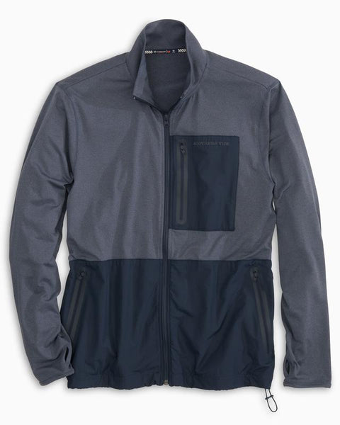 Southern Tide Men's Sea Foam Performance Zip Up Jacket - Heather Seven Seas Blue
