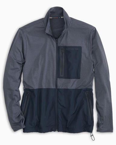 Southern Tide Men's Sea Foam Performance Zip Up Jacket - Heather Seven Seas Blue