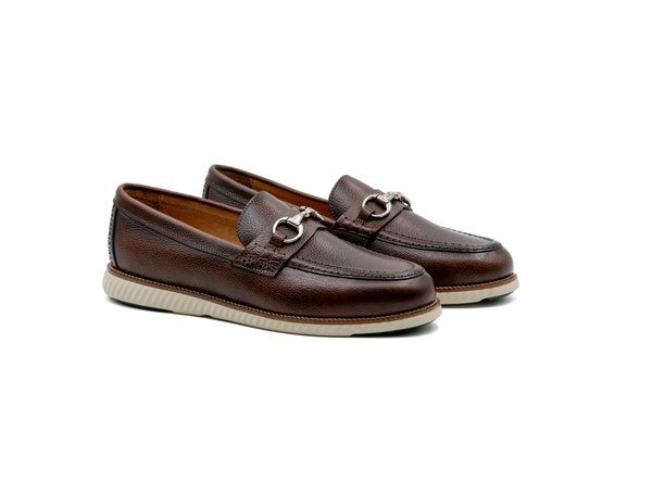 Martin Dingman Men's Countryaire Horse Bit Pebble Grain Leather Shoe / Oak