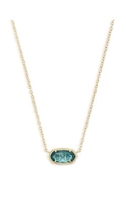 Kendra Scott Elisa Gold London Blue Short Pendant Necklace