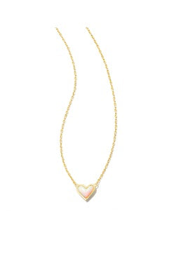 Kendra Scott Ari Gold Framed Heart Opalescent Necklace