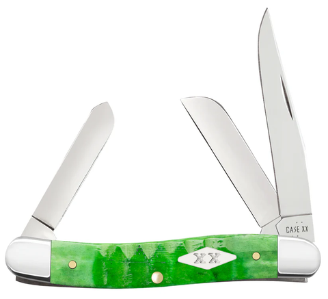 Case First Production Run Gator Jig Bright Green Bone Medium Stockman Pocket Knife