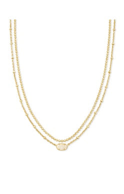 Kendra Scott Emilie Multi Strand Iridescent Drusy Gold Necklace