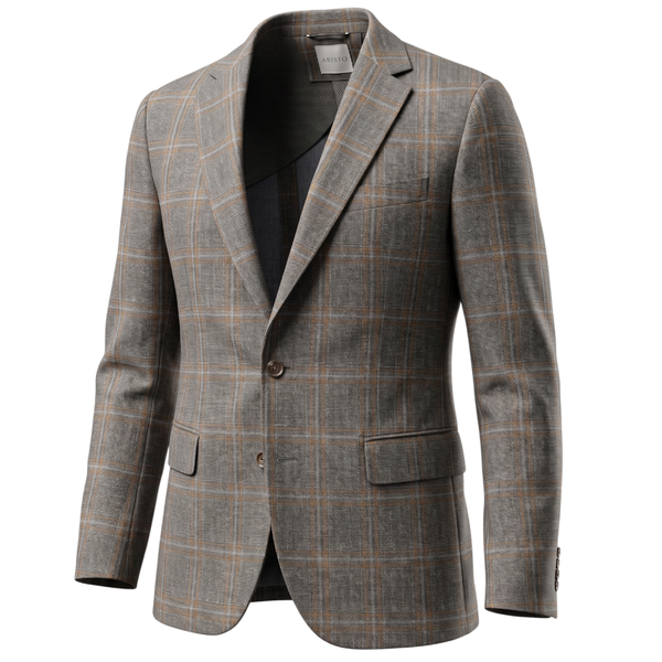 Paul Betenly Arani Modern Soft Sport Coat / Grey-Brown Plaid