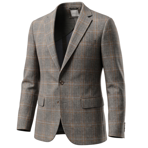 Paul Betenly Arani Modern Soft Sport Coat / Grey-Brown Plaid