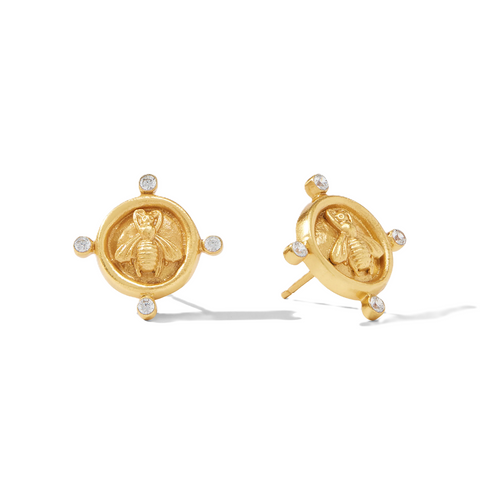 Julie Vos Bee Cameo Stud Earrings