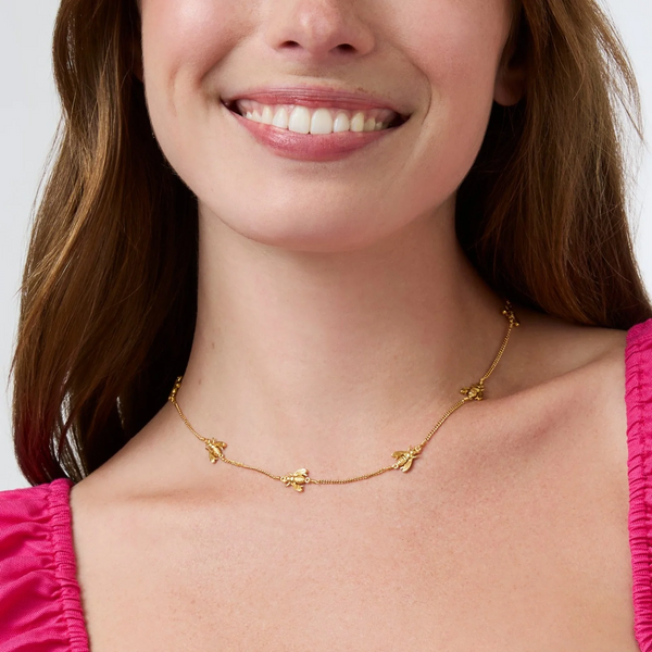 Julie Vos Bee Delicate Gold Station Necklace