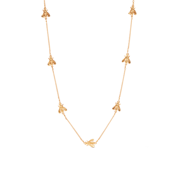 Julie Vos Bee Delicate Gold Station Necklace