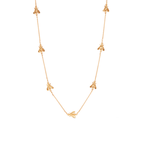 Julie Vos Bee Delicate Gold Station Necklace