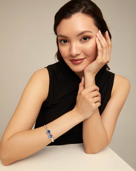 Uno de 50 Aura Blue Crystal Bangle Bracelet