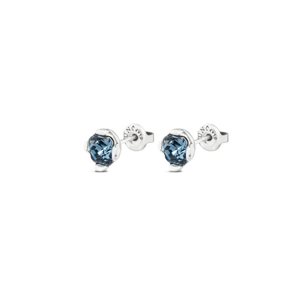 Uno de 50 Aura Blue Crystal Stud Earrings