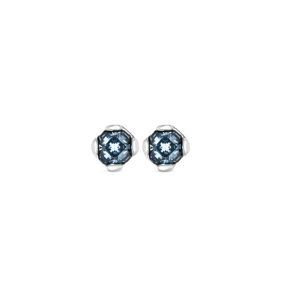 Uno de 50 Aura Blue Crystal Stud Earrings