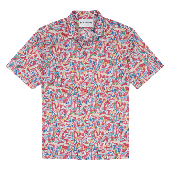 Tori Richard Board Party S/S Shirt / Red Coral