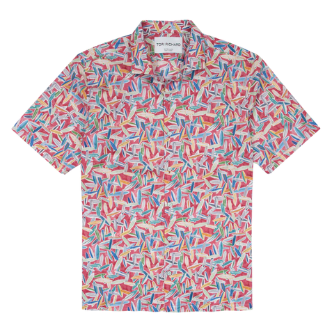 Tori Richard Board Party S/S Shirt / Red Coral