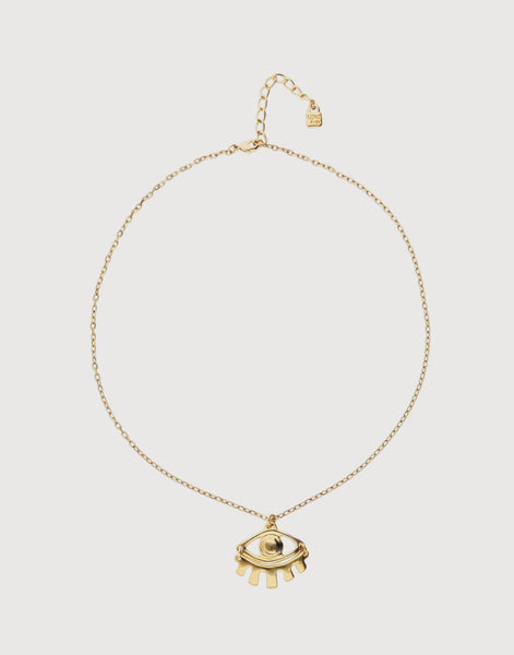 Uno de 50 Gold Small Central Eye Short Necklace