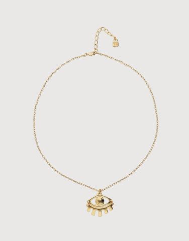 Uno de 50 Gold Small Central Eye Short Necklace