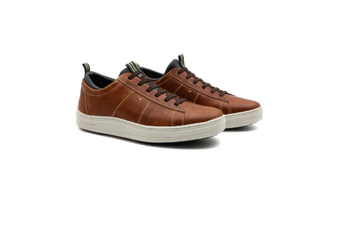 Martin Dingman Cameron Oiled Saddle Leather Sneakers / Chesnut