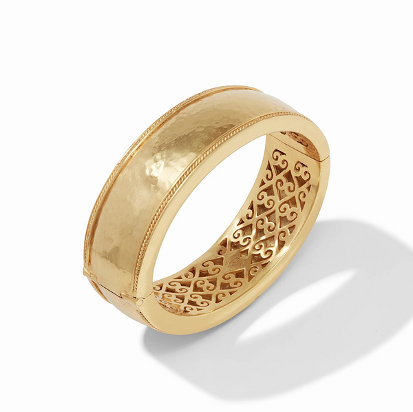 Julie Vos Cannes Gold Statement Hinge Bangle Bracelet