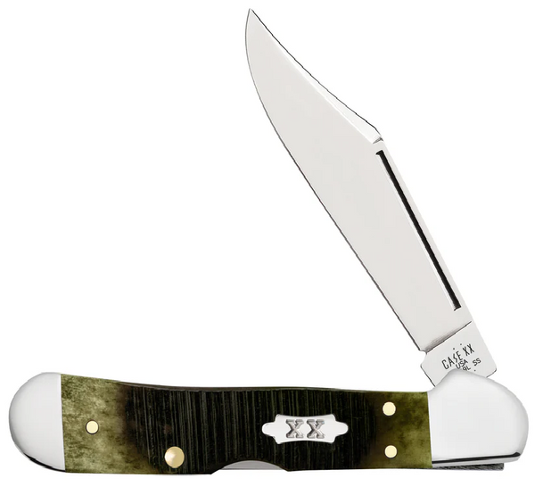 Case Sawcut Jig Olive Green Bone Mini CopperLock