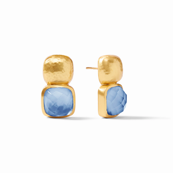 Julie Vos Catalina Earrings / Iridescent Chalcedony Blue