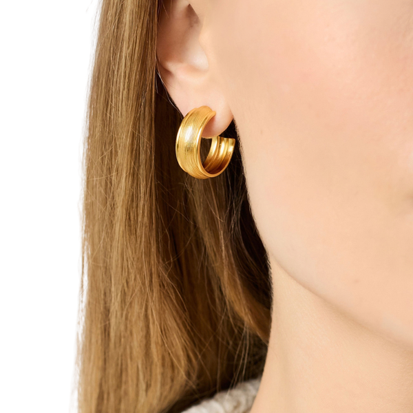 Julie Vos Cobbleston Medium Gold Hoop Earrings