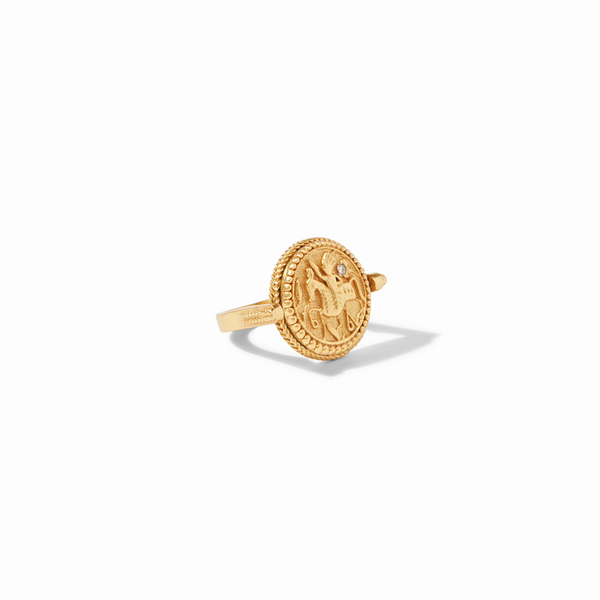 Julie Vos Coin Revolving Mother Of Pearl Gold Ring