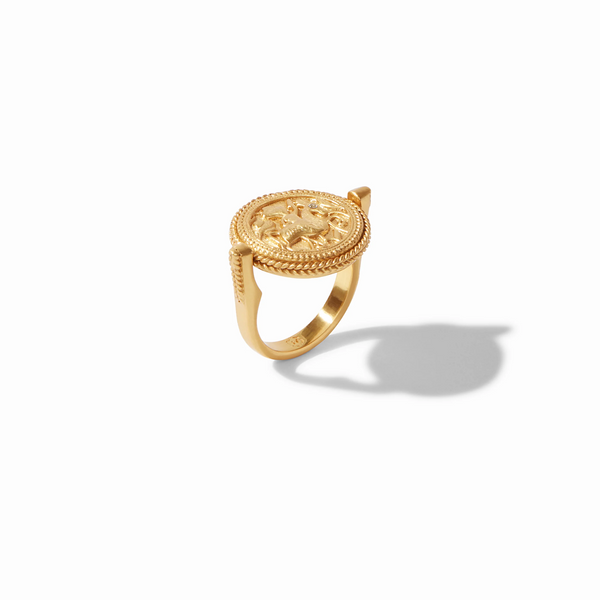 Julie Vos Coin Revolving Mother Of Pearl Gold Ring