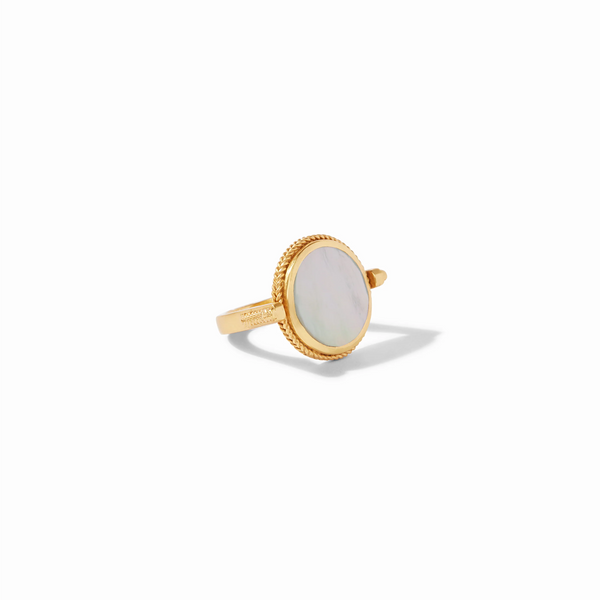 Julie Vos Coin Revolving Mother Of Pearl Gold Ring