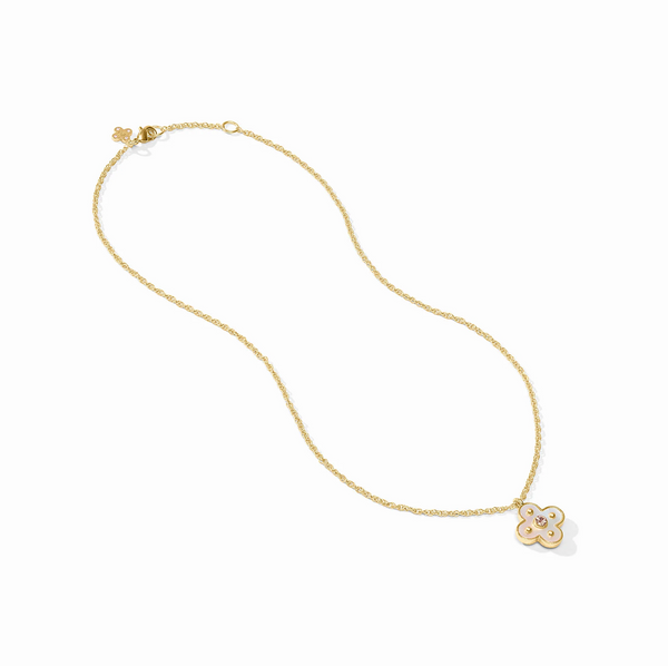 Julie Vos Colette Delicate Chalcedony Blue Gold Necklace
