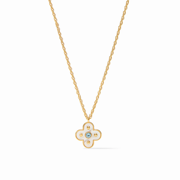 Julie Vos Colette Delicate Chalcedony Blue Gold Necklace
