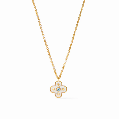 Julie Vos Colette Delicate Chalcedony Blue Gold Necklace