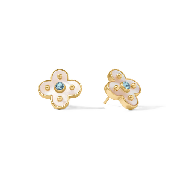 Julie Vos Colette Chalcedony Blue Stud Earrings