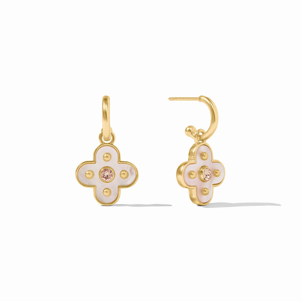 Julie Vos Colette Hoop & Charm Earrings / Champagne