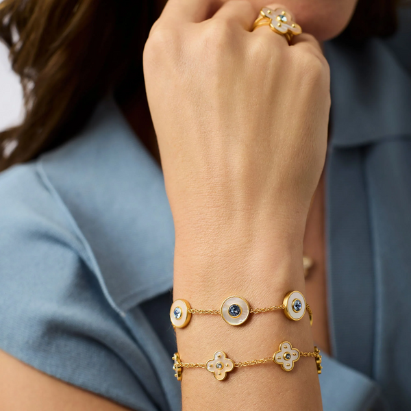Julie Vos Colette Delicate Bracelet / Chalcedony Blue