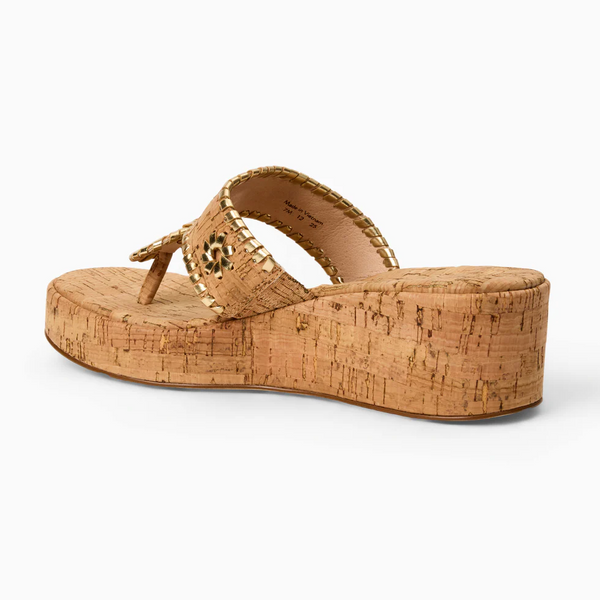 Jack Rogers Women's Jacks Mid-Wedge / Cork Gold