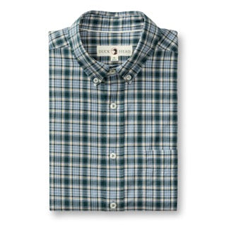 Duck Head Men's L/S Cotton Twill Sport Shirt / Lanier Plaid - Emerald Green