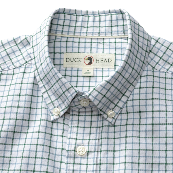 Duck Head Men's L/S Cotton Oxford Sport Shirt - Kline Plaid / Hunter Green