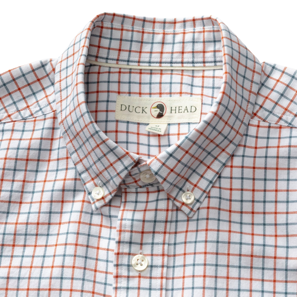 Duck Head Men's L/S Cotton Oxford Sport Shirt - Kline Plaid / Burnt Sienna