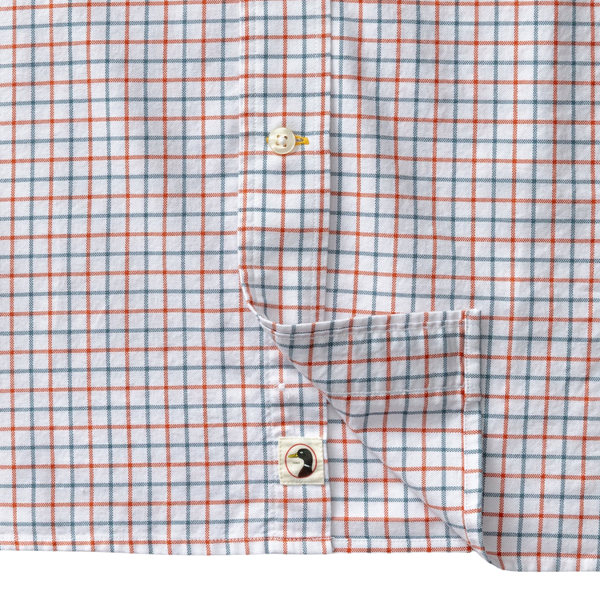 Duck Head Men's L/S Cotton Oxford Sport Shirt - Kline Plaid / Burnt Sienna