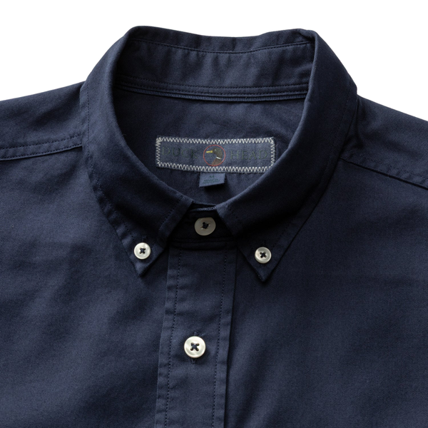 Duck Head Men's L/S Cotton Oxford Sport Shirt - Beck Solid / Deep Navy