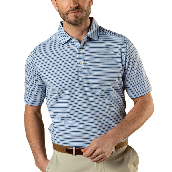 Duck Head Men's Summerford Performance Jersey Polo / Serenity Blue