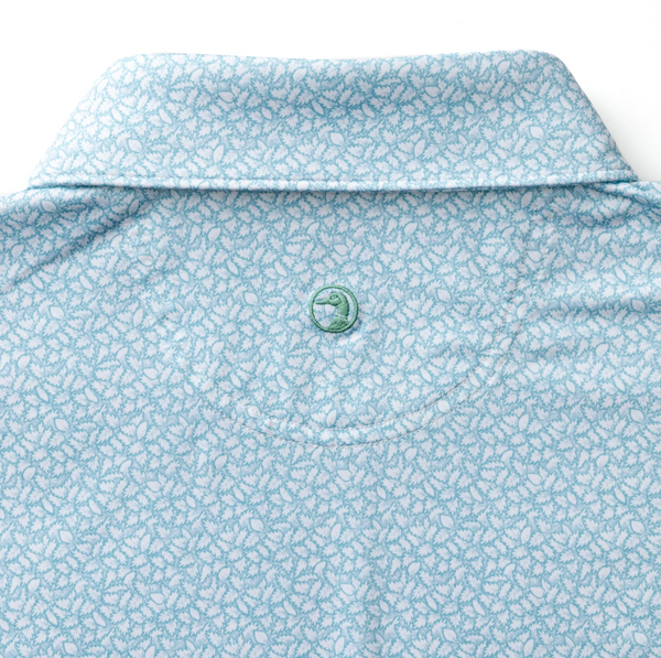 Duck Head Men's Long Drive Performance Polo / Bay Floral - Sky Blue