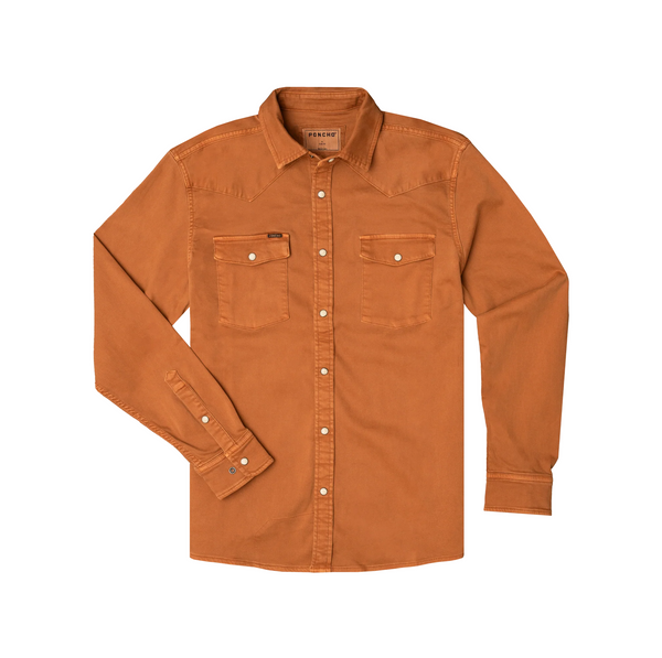 Poncho Men's Long Sleeve Denim Shirt