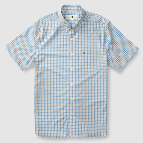 Duck Head Men's Performance Poplin Short Sleeve Shirt / Driggs Plaid