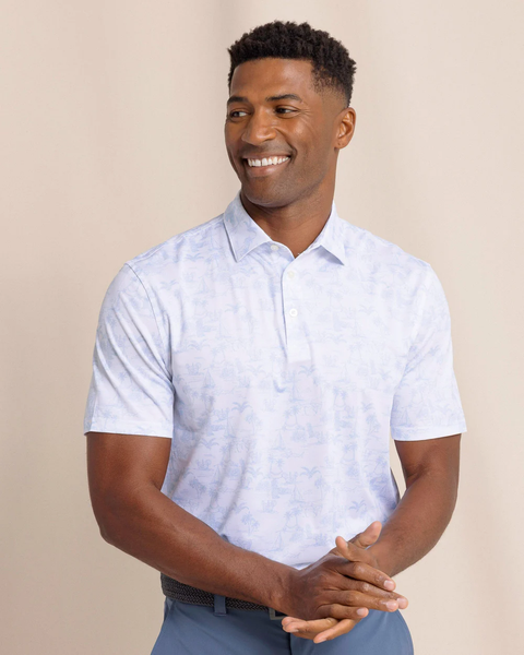 Southern Tide Men's Short Sleeve DriverTide to the Shore Polo / White