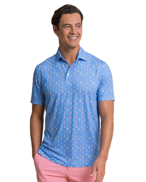 Southern Tide Men's Driver Tropical Drink Polo / Ocean Channel