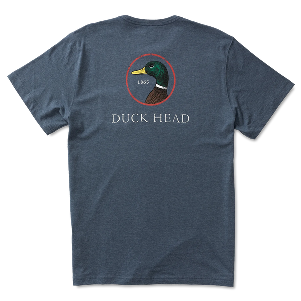 Duck Head Men's Logo Short Sleeve Tee Shirt / Heather Navy
