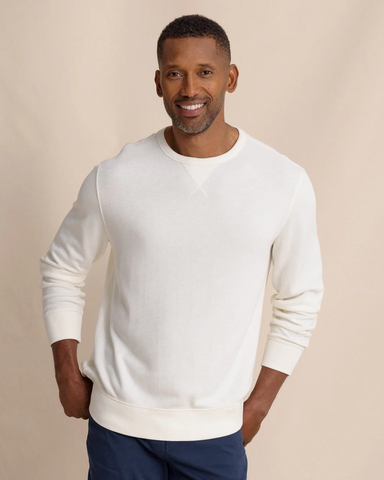 Southern Tide Men's East Bay Crewneck Sweater / Sand White