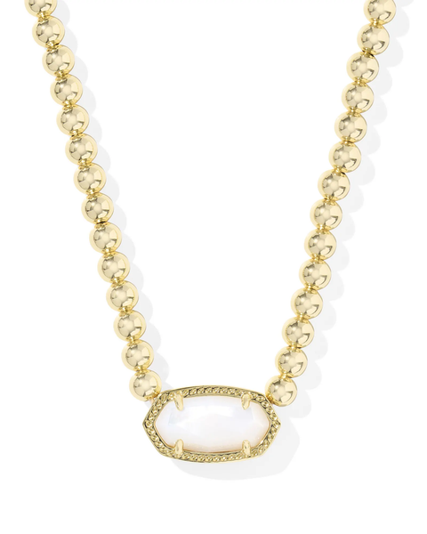 Kendra Scott Elisa Gold Beaded Necklace / Ivory Mother of Pearl